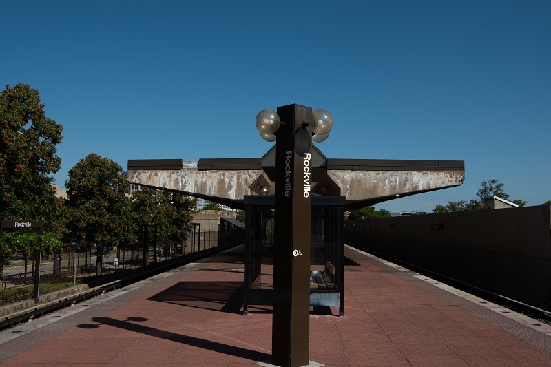 Rockville Station canopy before construction – platform view