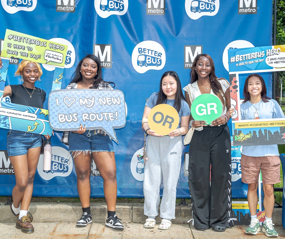 Over 10,000 customers enjoyed our Better Bus photo booths and interactive other activities at our 13 pop-up events like this one at the Greenbelt Metro Station.