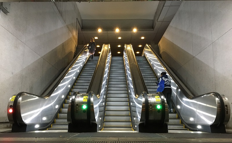 Brand-new escalators at Court House, October 2019