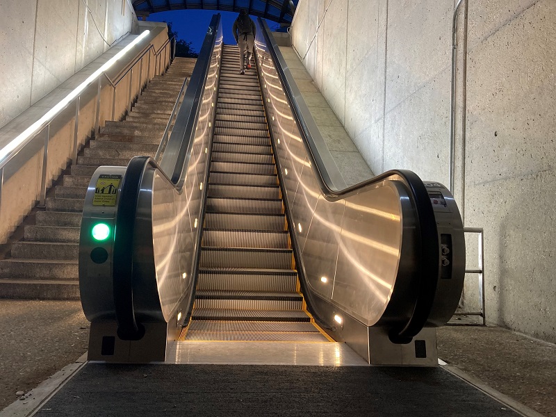 Escalator replacement at Brookland Station, May 2022