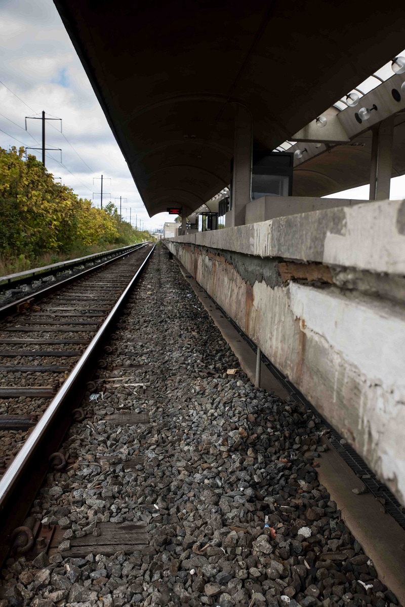 The final phase of the Platform Improvement Project will replace the aging platform at five Orange Line stations, including Landover Station. Pictured at Landover Station, fall 2021.