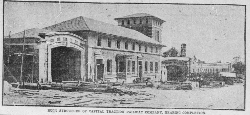 1906 photograph of the streetcar bar and administrative offices during construction 1906 photograph of the streetcar bar and administrative offices during construction
