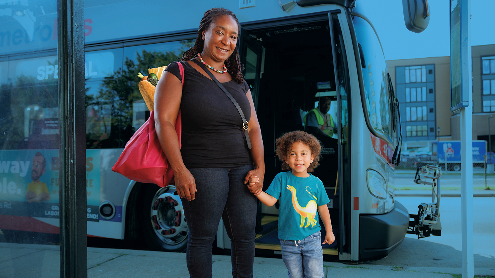 Metro Lift Woman and Child