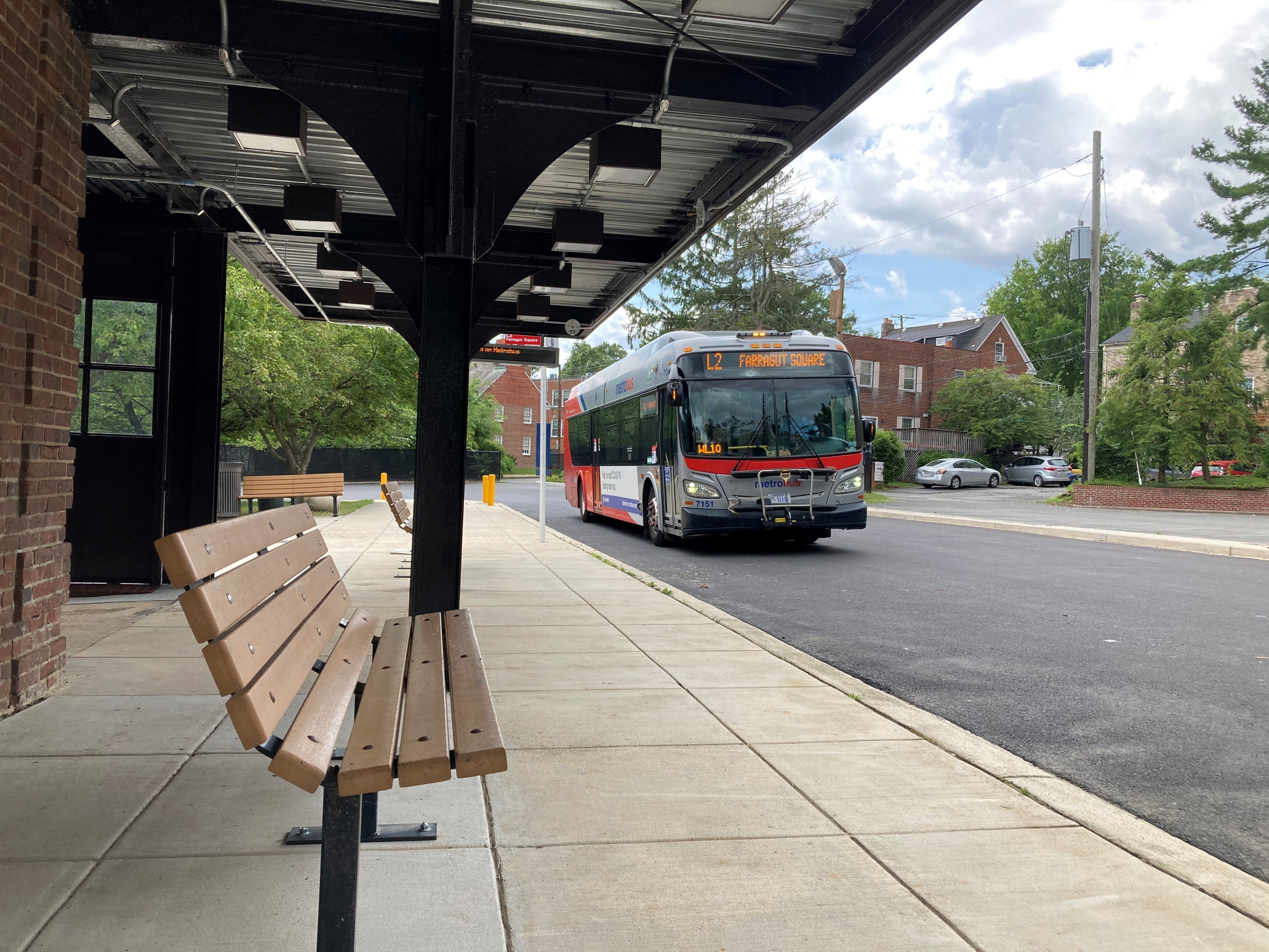 Metrobus arriving at the rehabilitated terminal