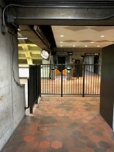 A picture of the path to the faregate.