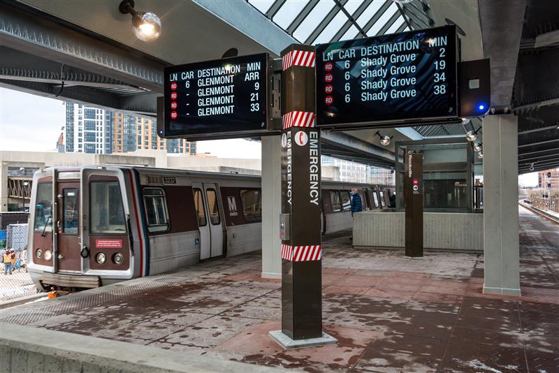 New Passenger Information Display Screen Rockville Station January 2022
