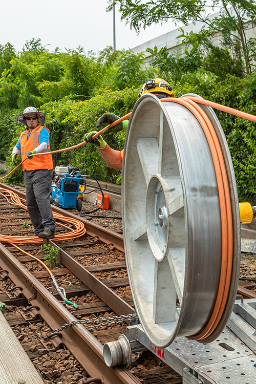 Crews installed over 170,000 feet of fiber-optic cables to provide a foundation for advanced technology.