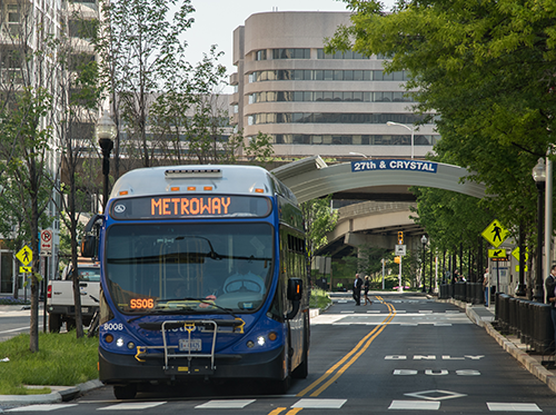 Photograph of a bus rapid transit vehicle