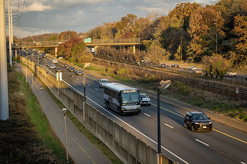 Photograph of a commuter bus
