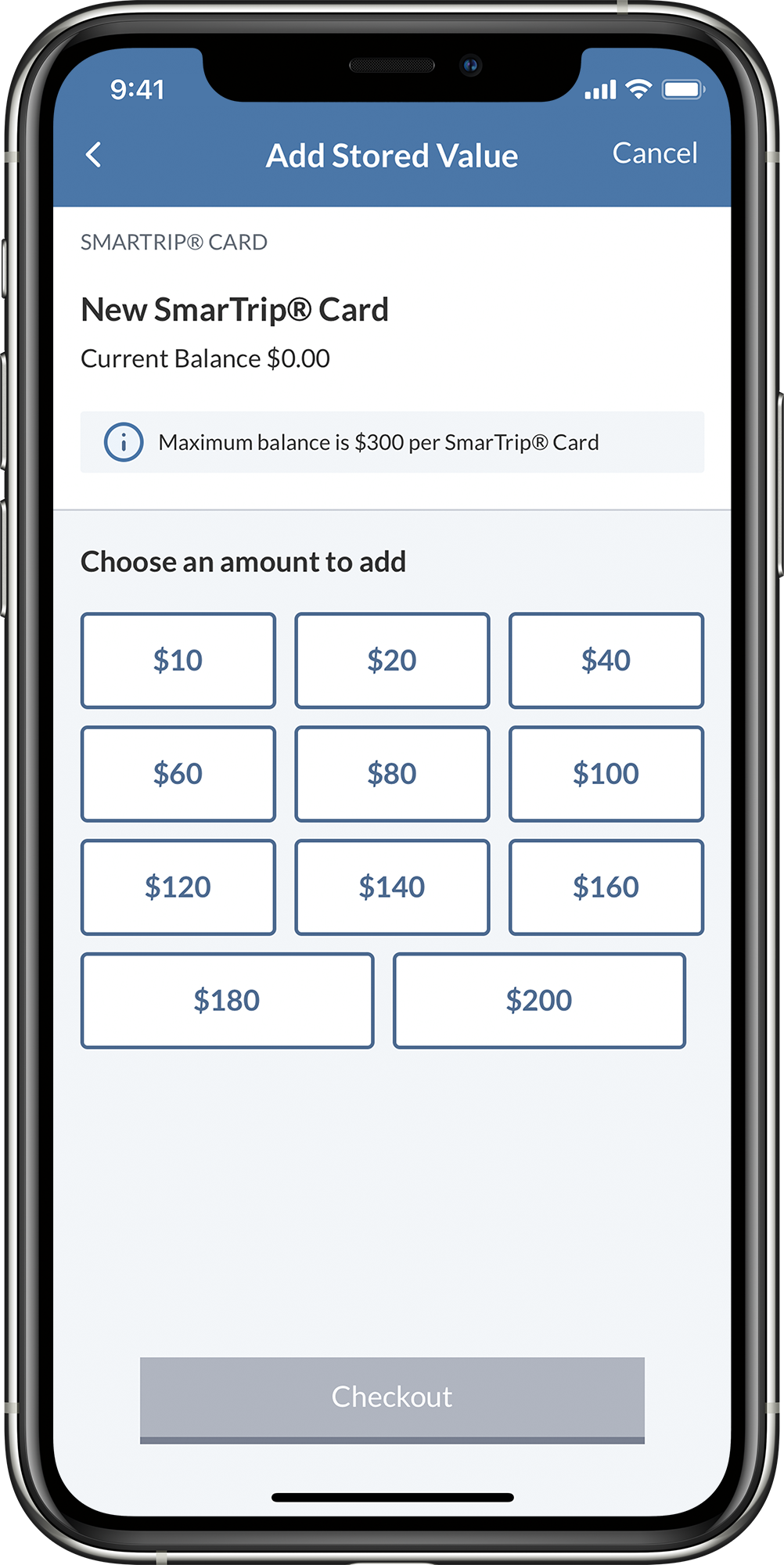 Add stored value screenshot