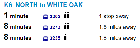 real time crowding information on busETA