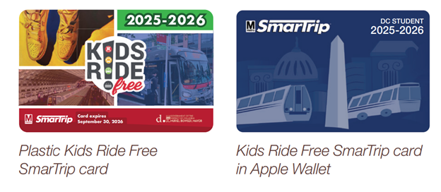 DC Kids Ride Free Cards