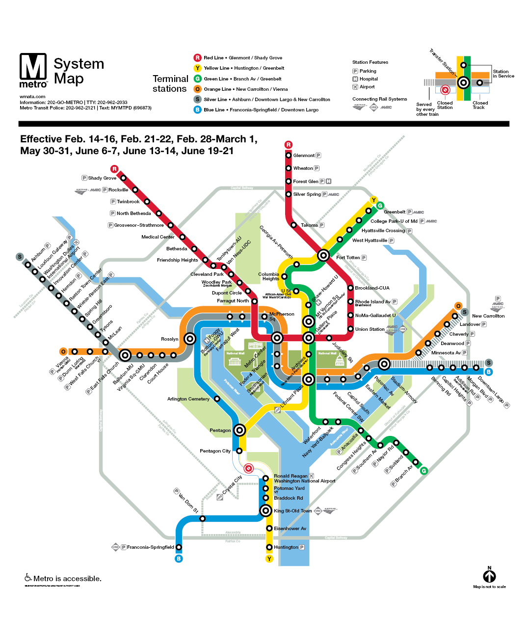 Longer construction zone map Metro system map with 7 weeks of construction