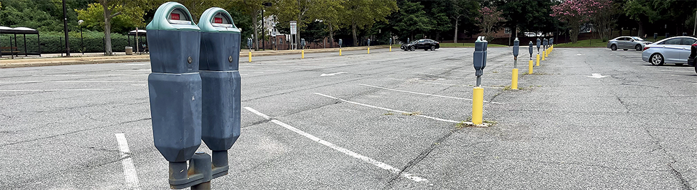 Parking meters at West Falls Church